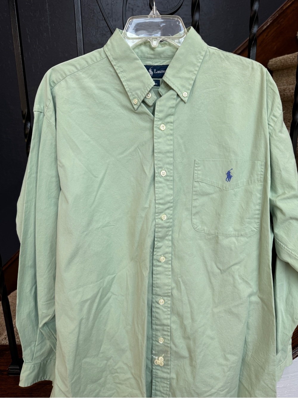 New Large Polo by Ralph Lauren Men's Light Green Oxford Button-Down Shirt - Picture 4 of 8